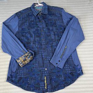 Robert Graham Shirt Mens XL Limited Edition Embroidered Button Up Long Sleeve